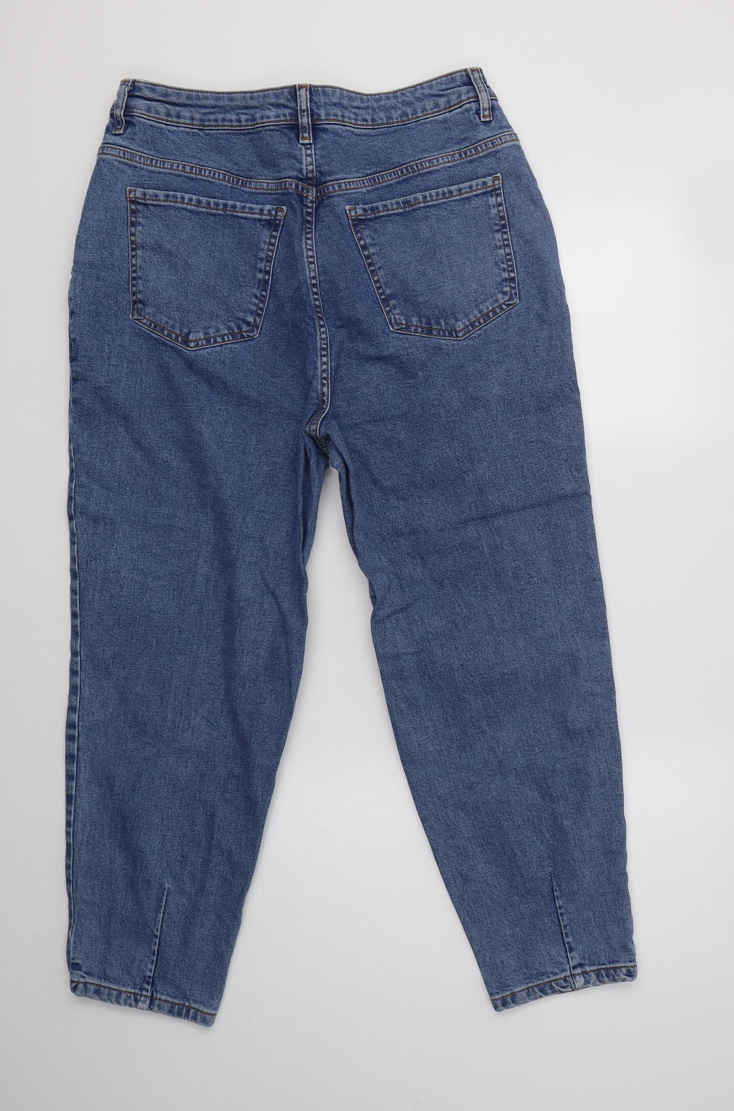 George Womens Blue  Cotton Mom Jeans Size 14 L27 in Regular