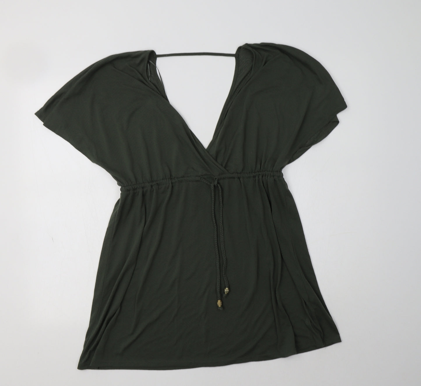 Primark Womens Green  Polyester Fit & Flare  Size M  V-Neck  - Beach Cover Up