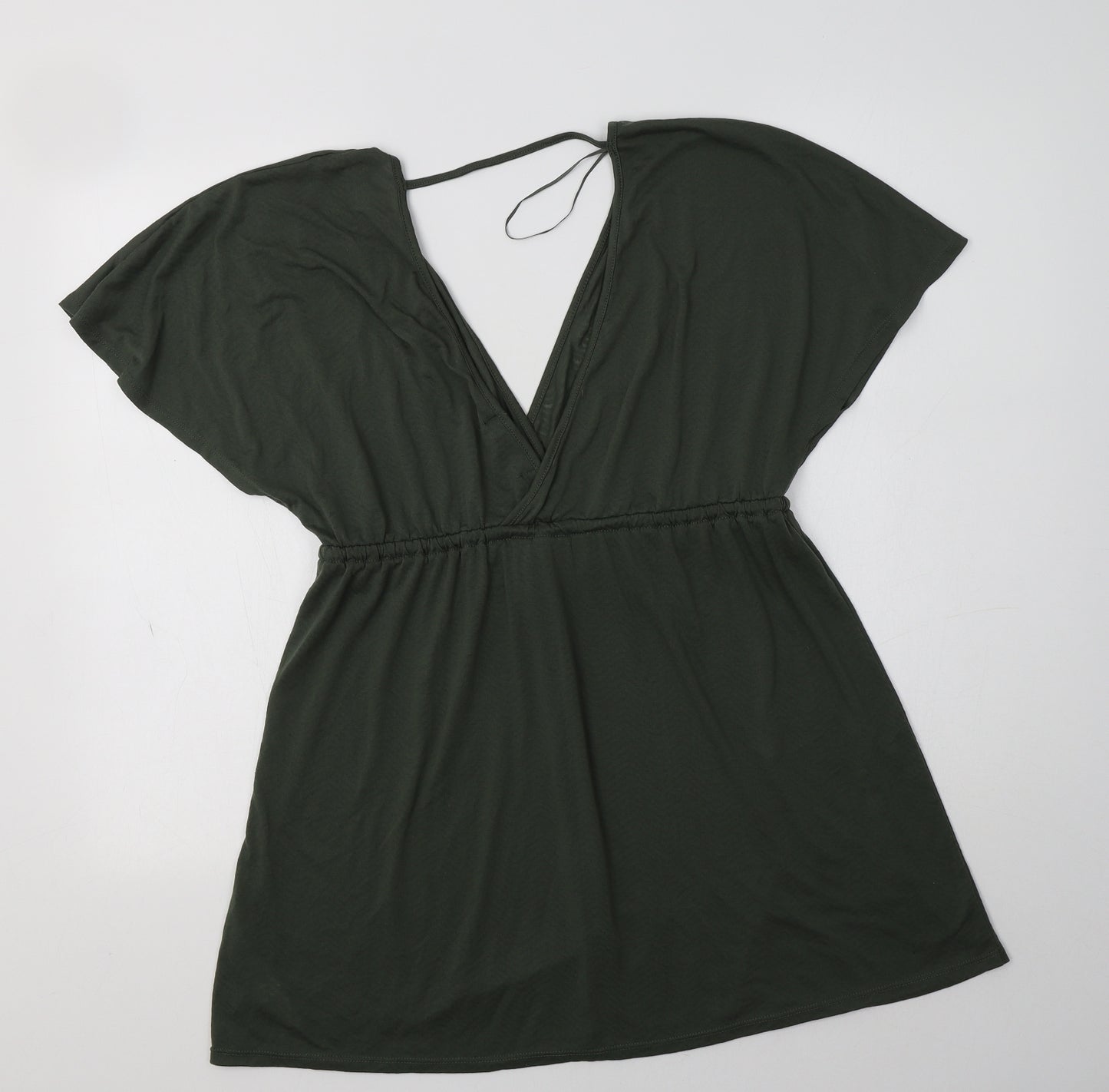 Primark Womens Green  Polyester Fit & Flare  Size M  V-Neck  - Beach Cover Up