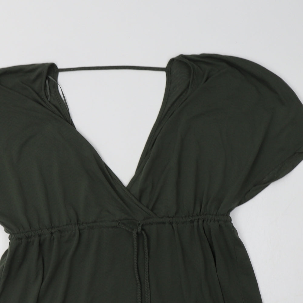 Primark Womens Green  Polyester Fit & Flare  Size M  V-Neck  - Beach Cover Up