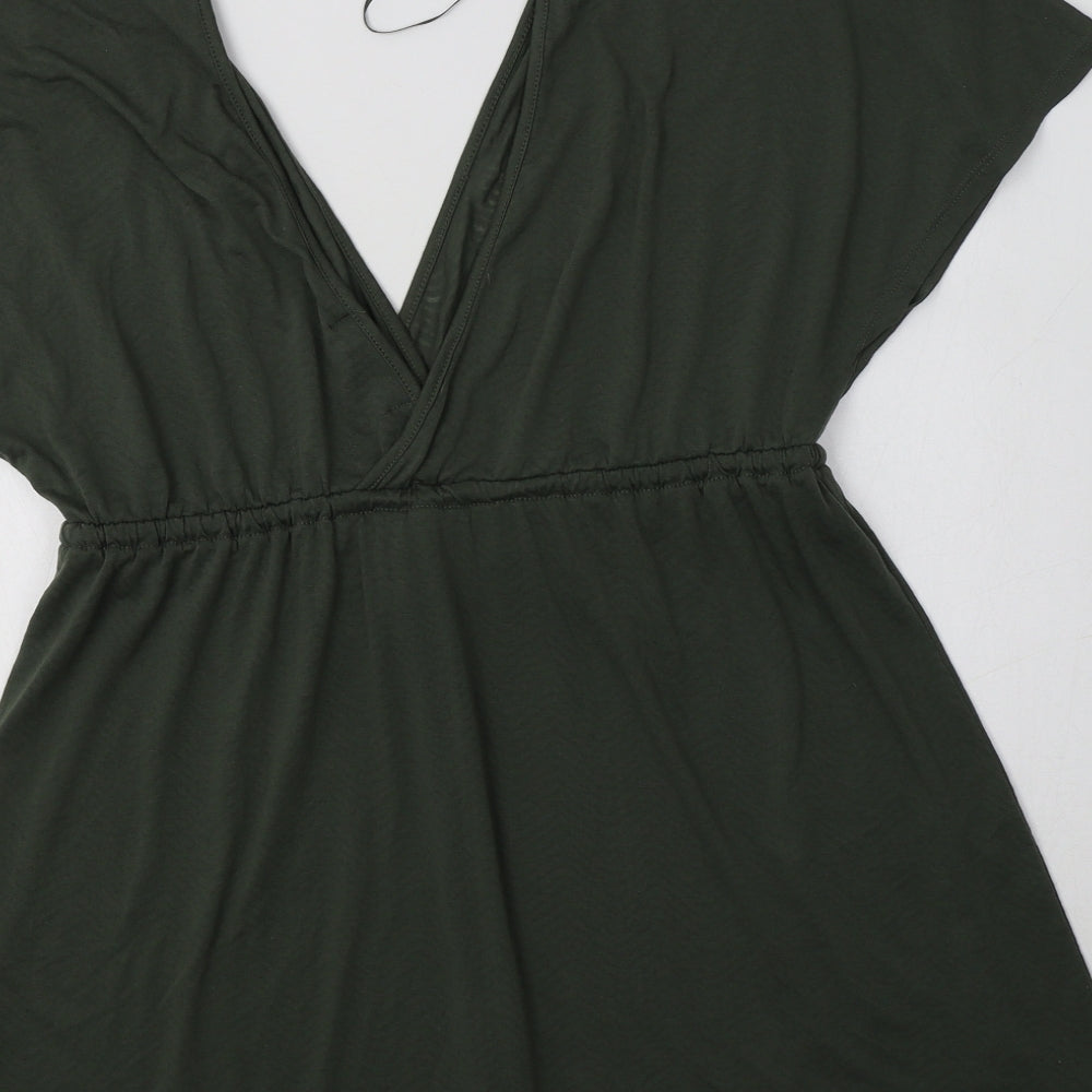 Primark Womens Green  Polyester Fit & Flare  Size M  V-Neck  - Beach Cover Up