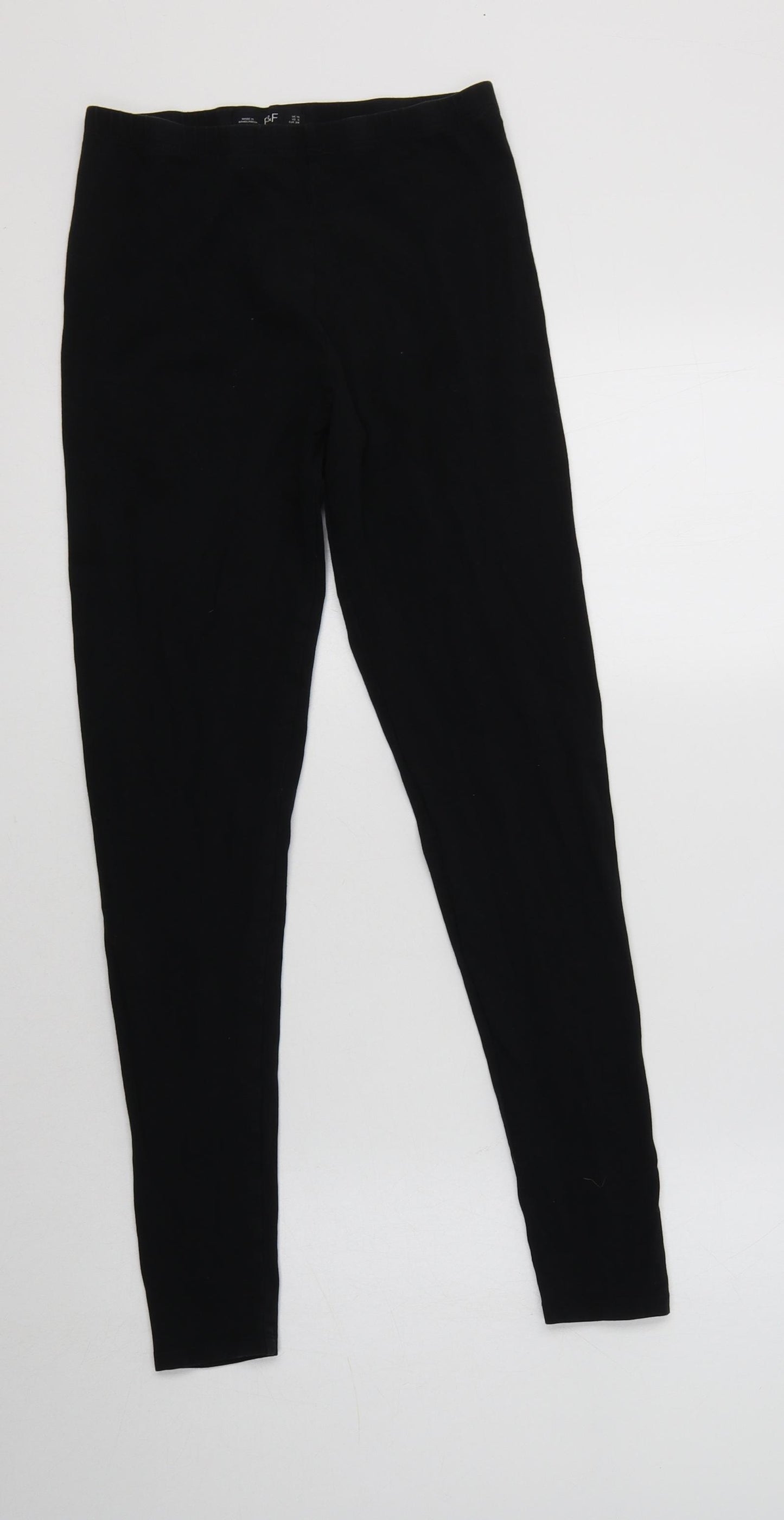 F&F Womens Black  Cotton Jegging Leggings Size 10 L27 in