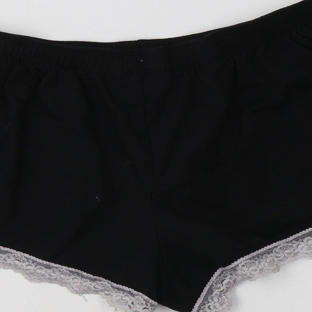 Primark Womens Black  Polyester  Pyjama Pants Size M   - Lace Detail
