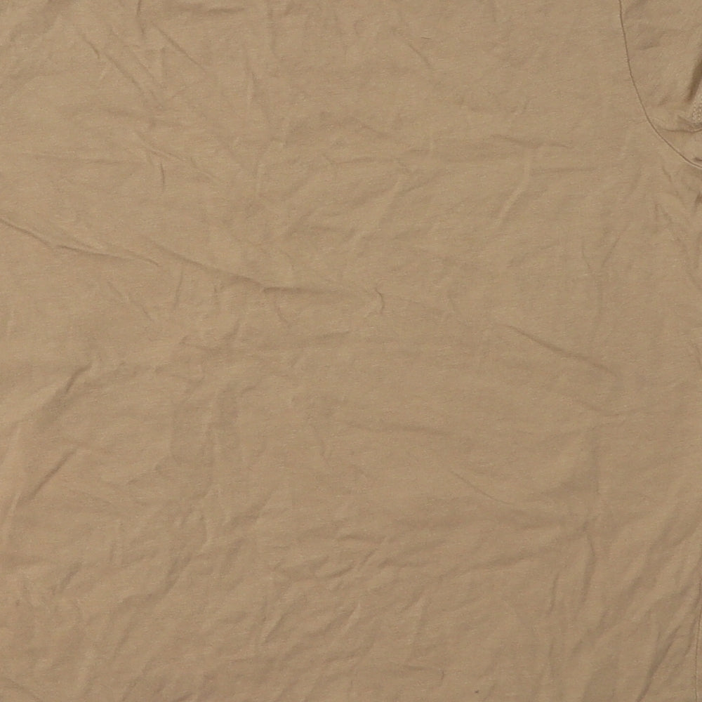 Primark Womens Beige  Cotton Basic T-Shirt Size 6 Crew Neck - Cute