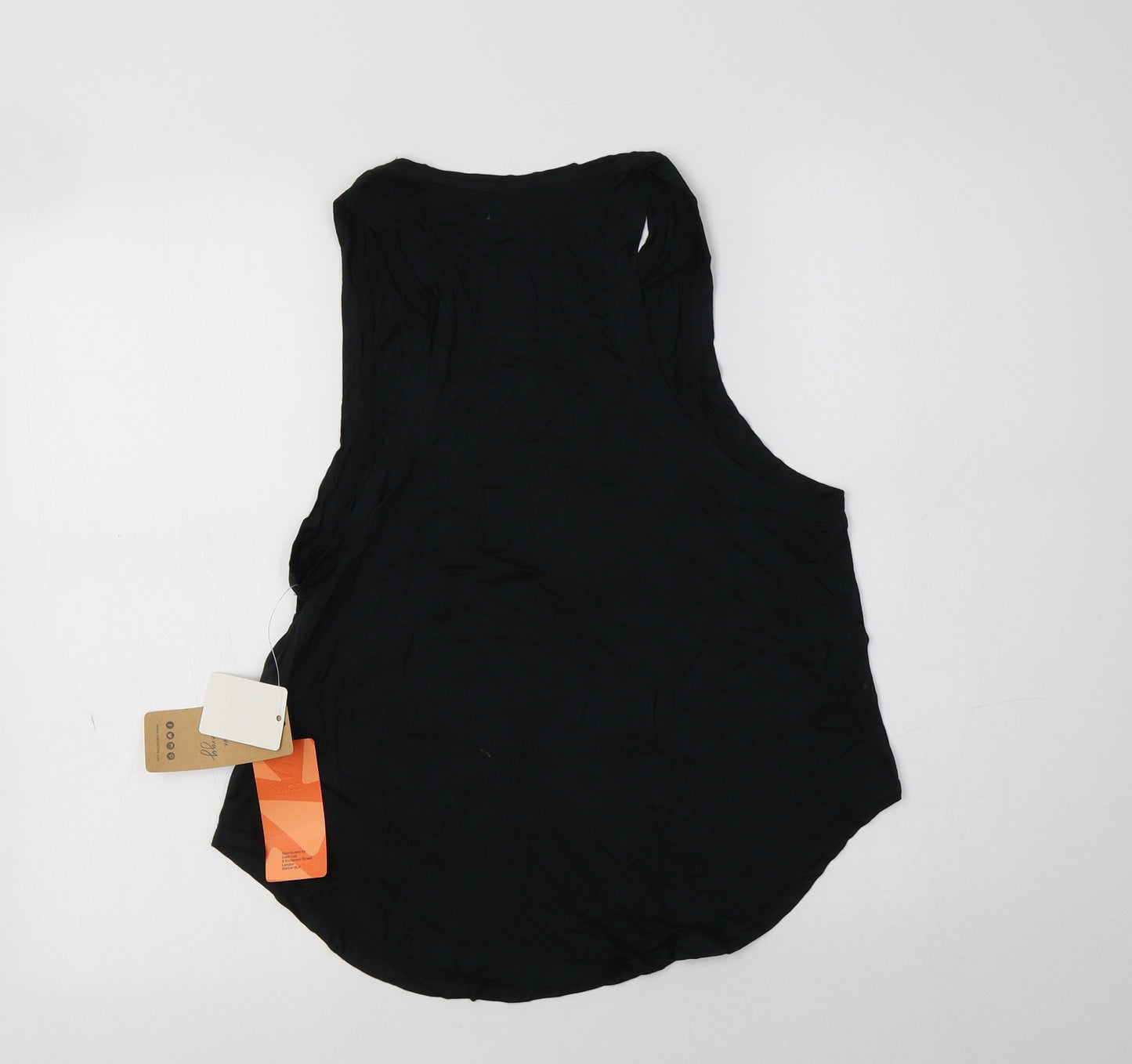 Zakti Womens Black  Viscose Basic Tank Size 12 Scoop Neck - Positive Energy