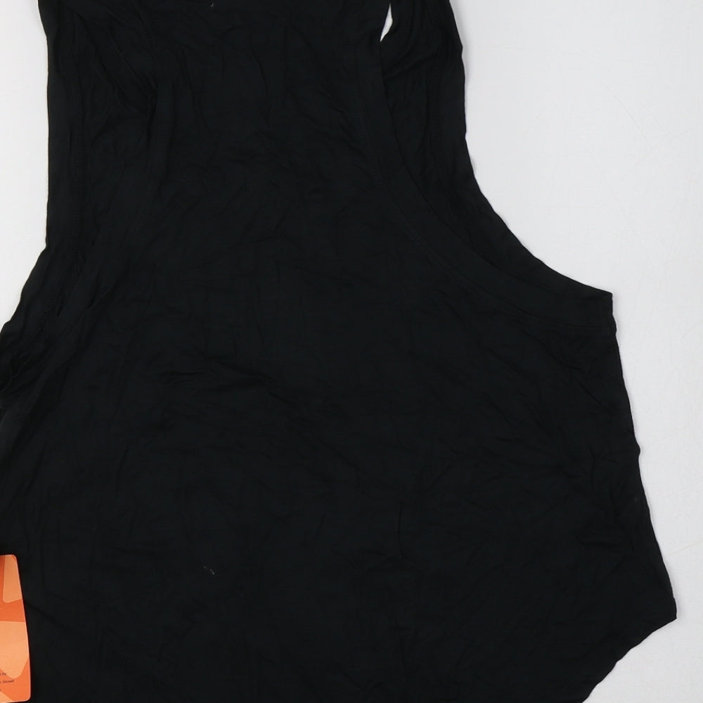 Zakti Womens Black  Viscose Basic Tank Size 12 Scoop Neck - Positive Energy