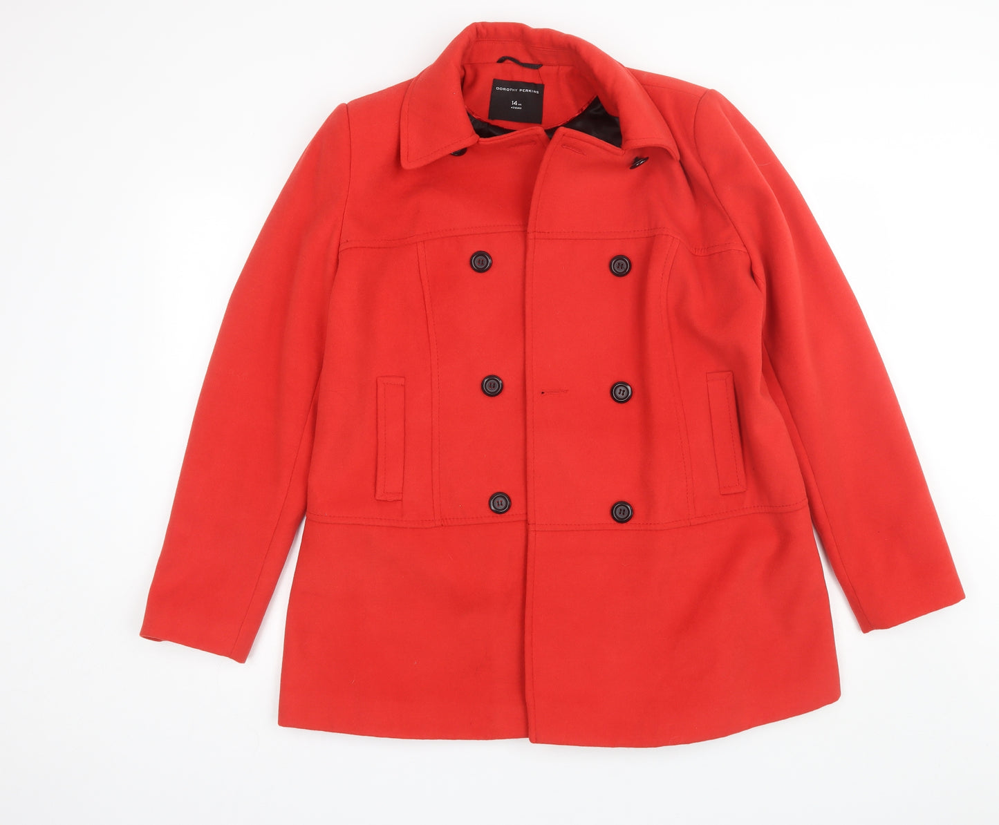 Dorothy Perkins Womens Red   Pea Coat Jacket Size 14