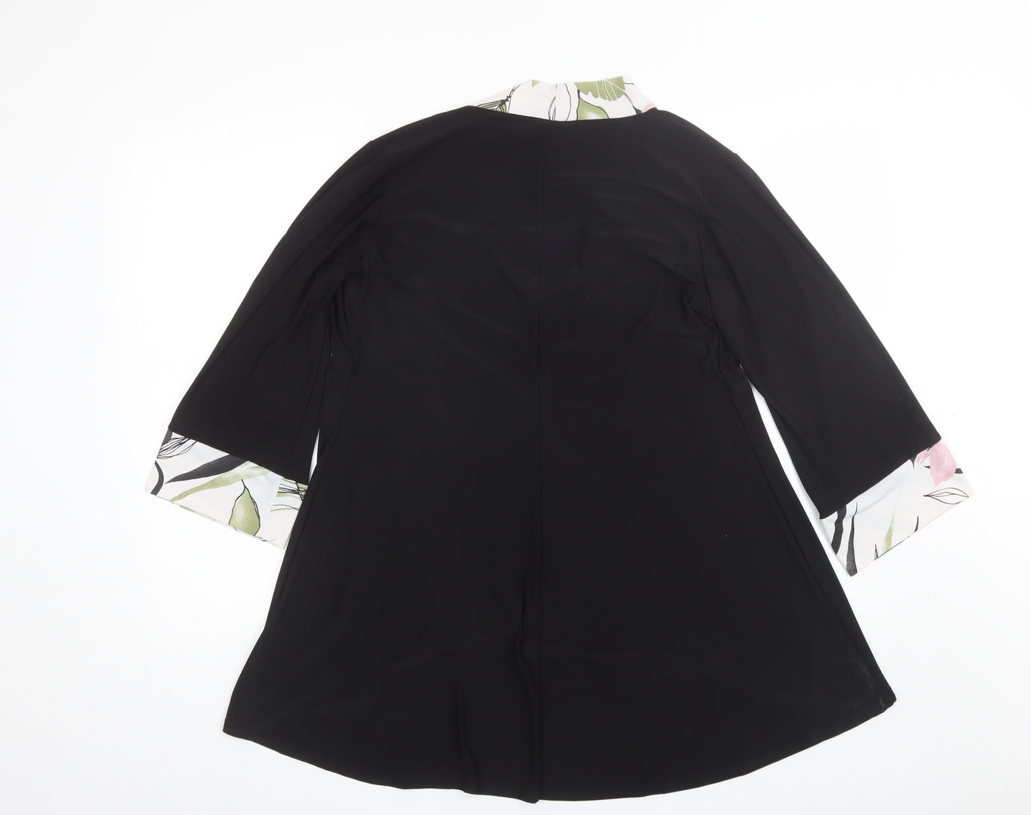 Nicole Collection Womens Black Collared  Polyester Shrug Jumper Size M