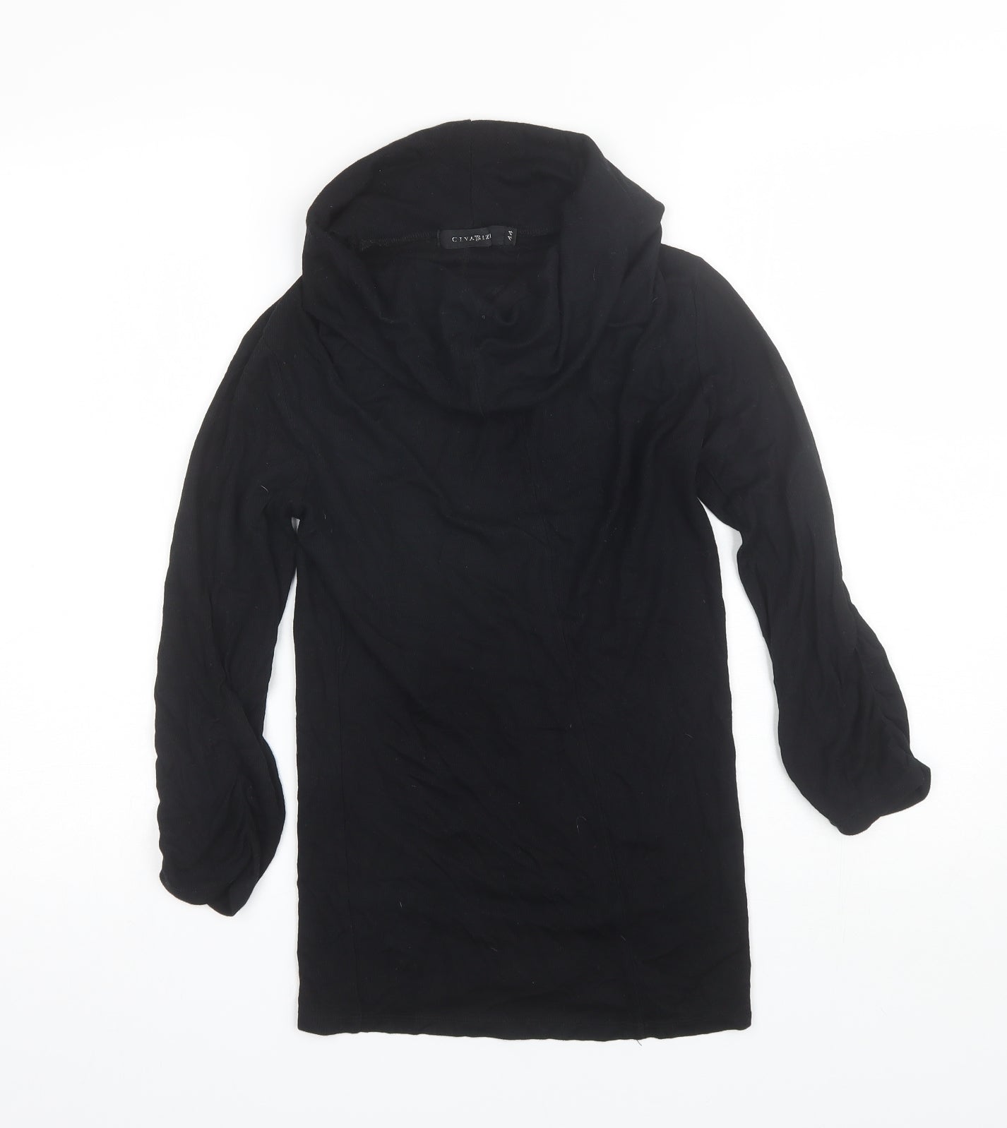 CivaRize Womens Black Cowl Neck  Cotton Pullover Jumper Size 16
