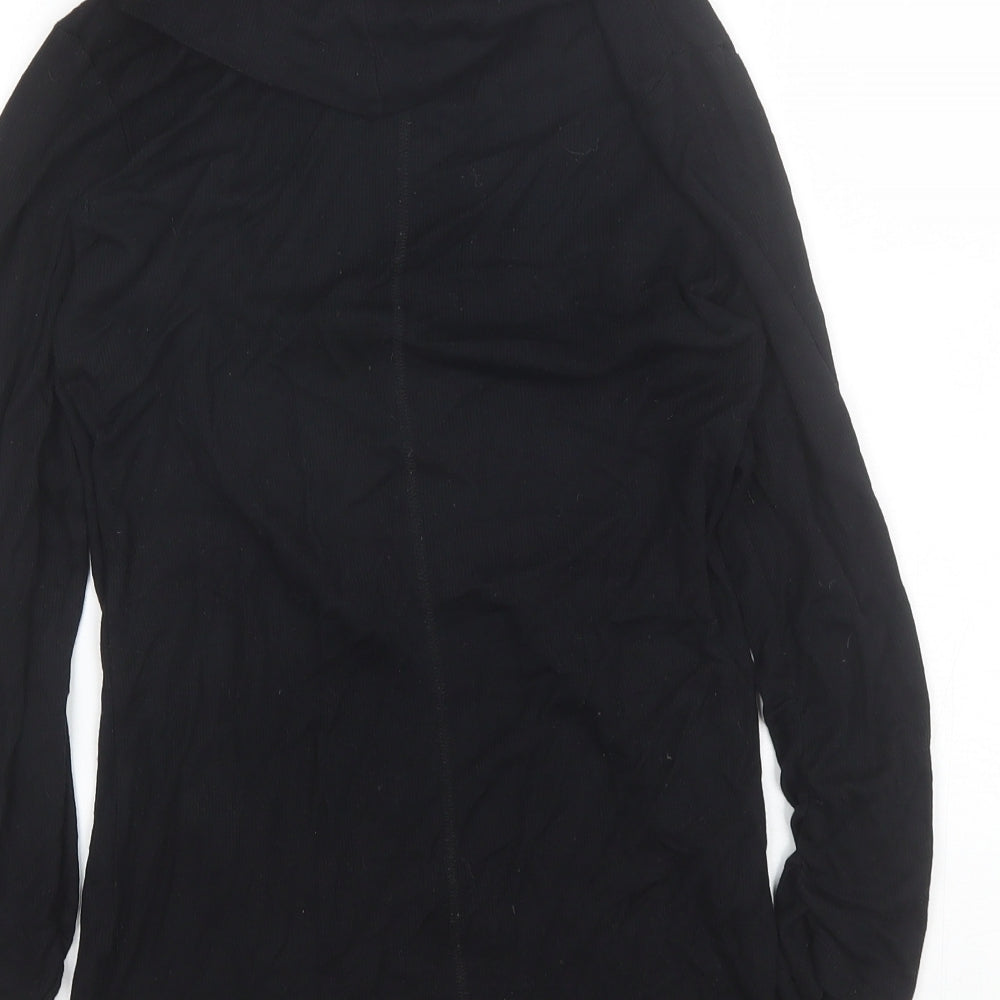 CivaRize Womens Black Cowl Neck  Cotton Pullover Jumper Size 16