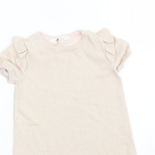 H&M Girls Pink  Cotton Shift  Size 4-5 Years  Round Neck