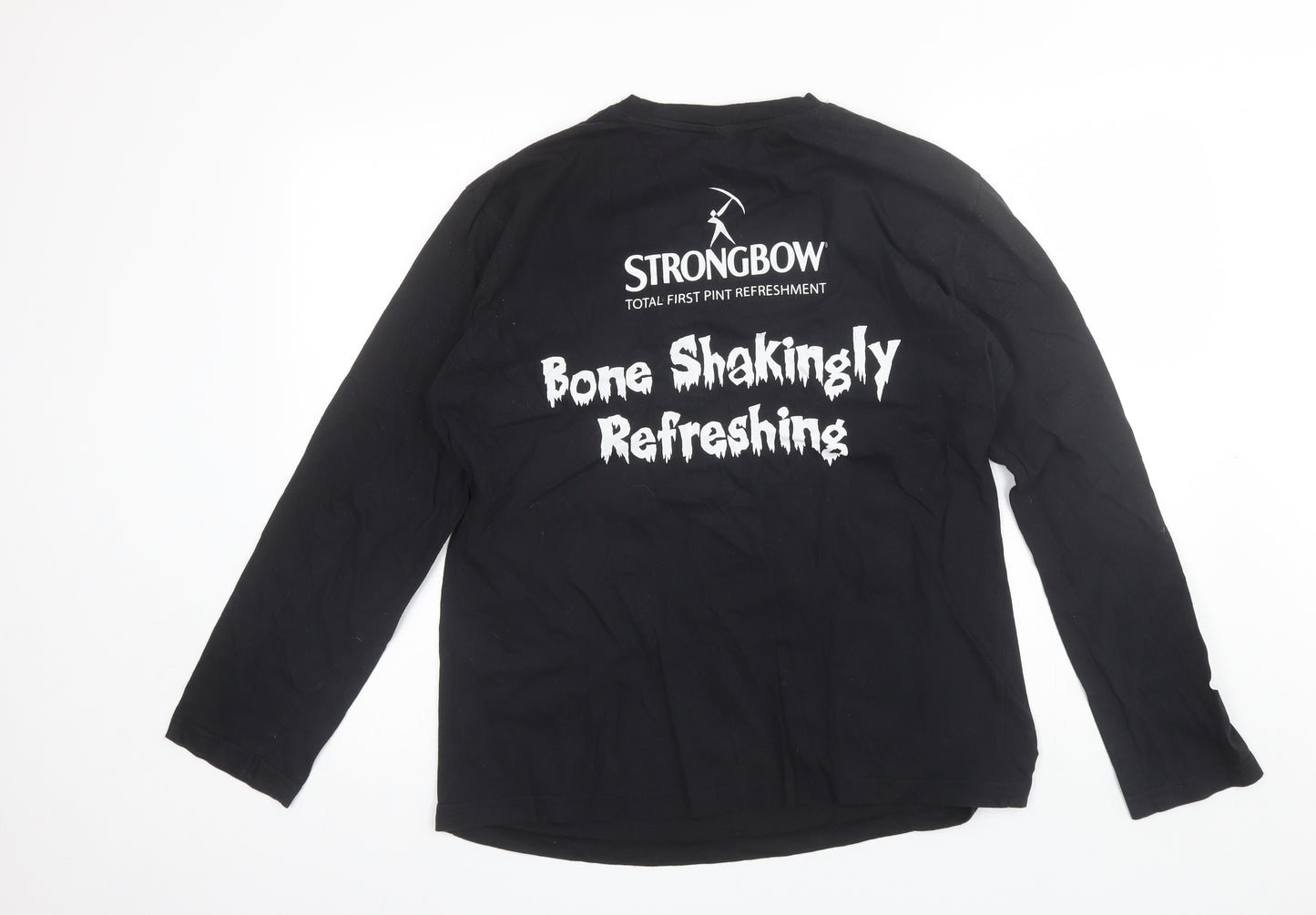 Strongbow Mens Black  Cotton  T-Shirt Size XL Round Neck