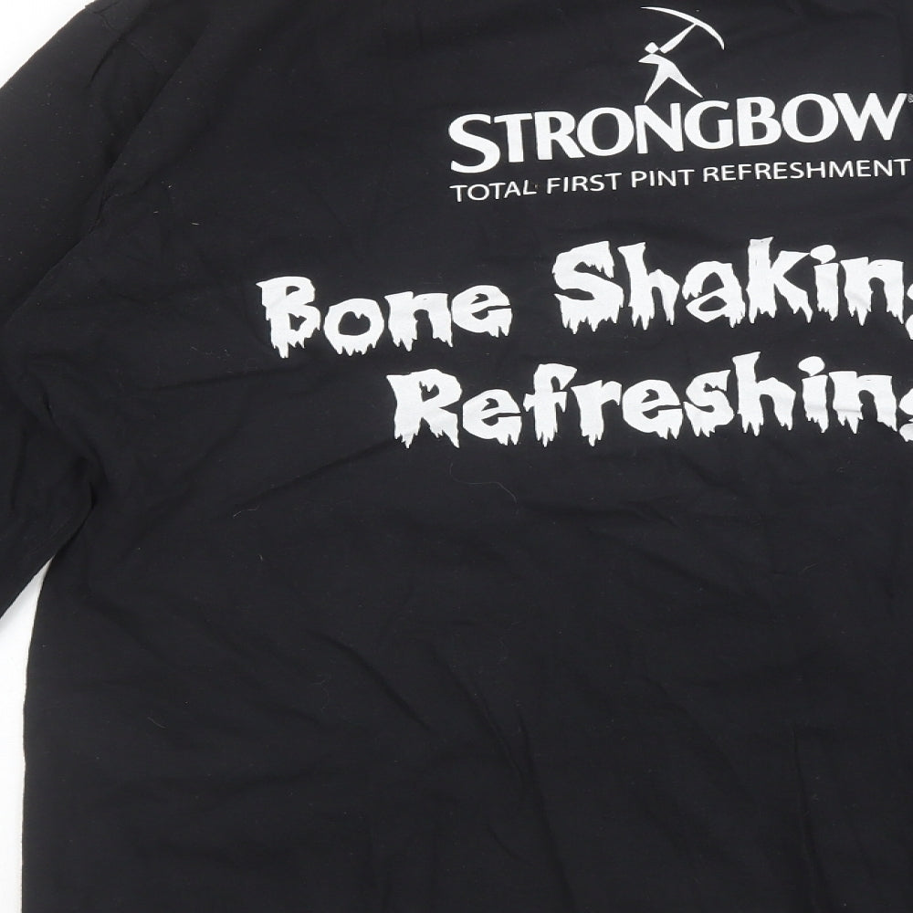 Strongbow Mens Black  Cotton  T-Shirt Size XL Round Neck