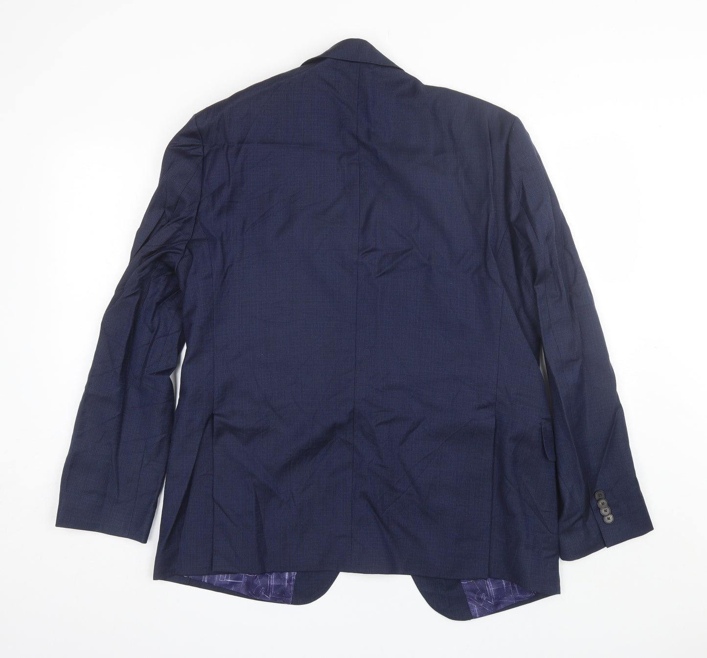 TM LEWIN Mens Blue  Wool Jacket Blazer Size 42   - Size 42s