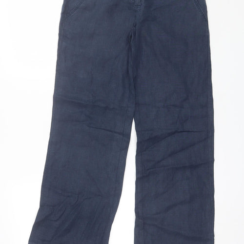 Jane Norman Womens Blue  Linen Trousers  Size 8 L29 in Regular