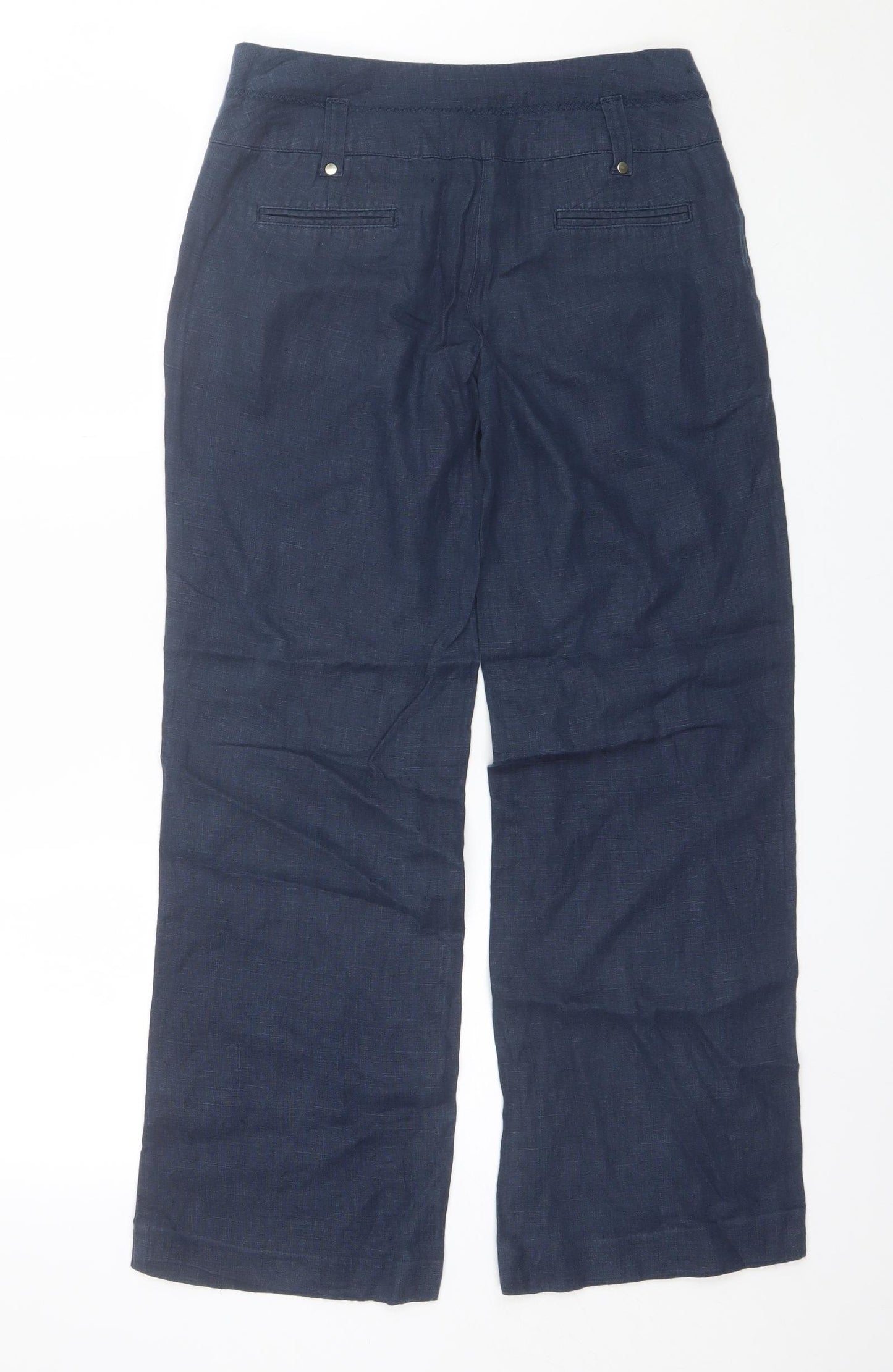 Jane Norman Womens Blue  Linen Trousers  Size 8 L29 in Regular