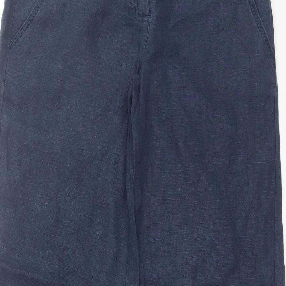 Jane Norman Womens Blue  Linen Trousers  Size 8 L29 in Regular