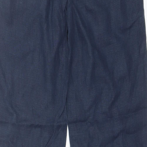 Jane Norman Womens Blue  Linen Trousers  Size 8 L29 in Regular