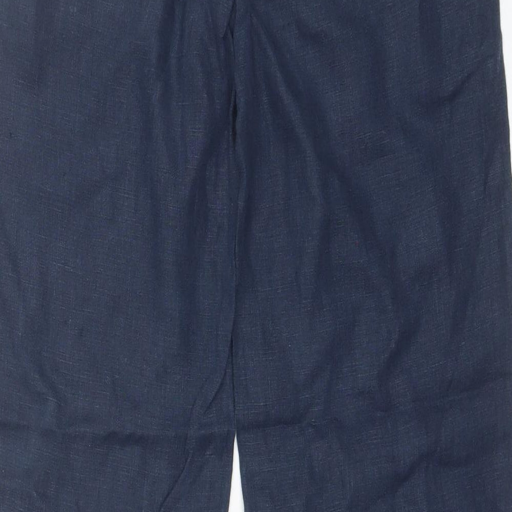 Jane Norman Womens Blue  Linen Trousers  Size 8 L29 in Regular