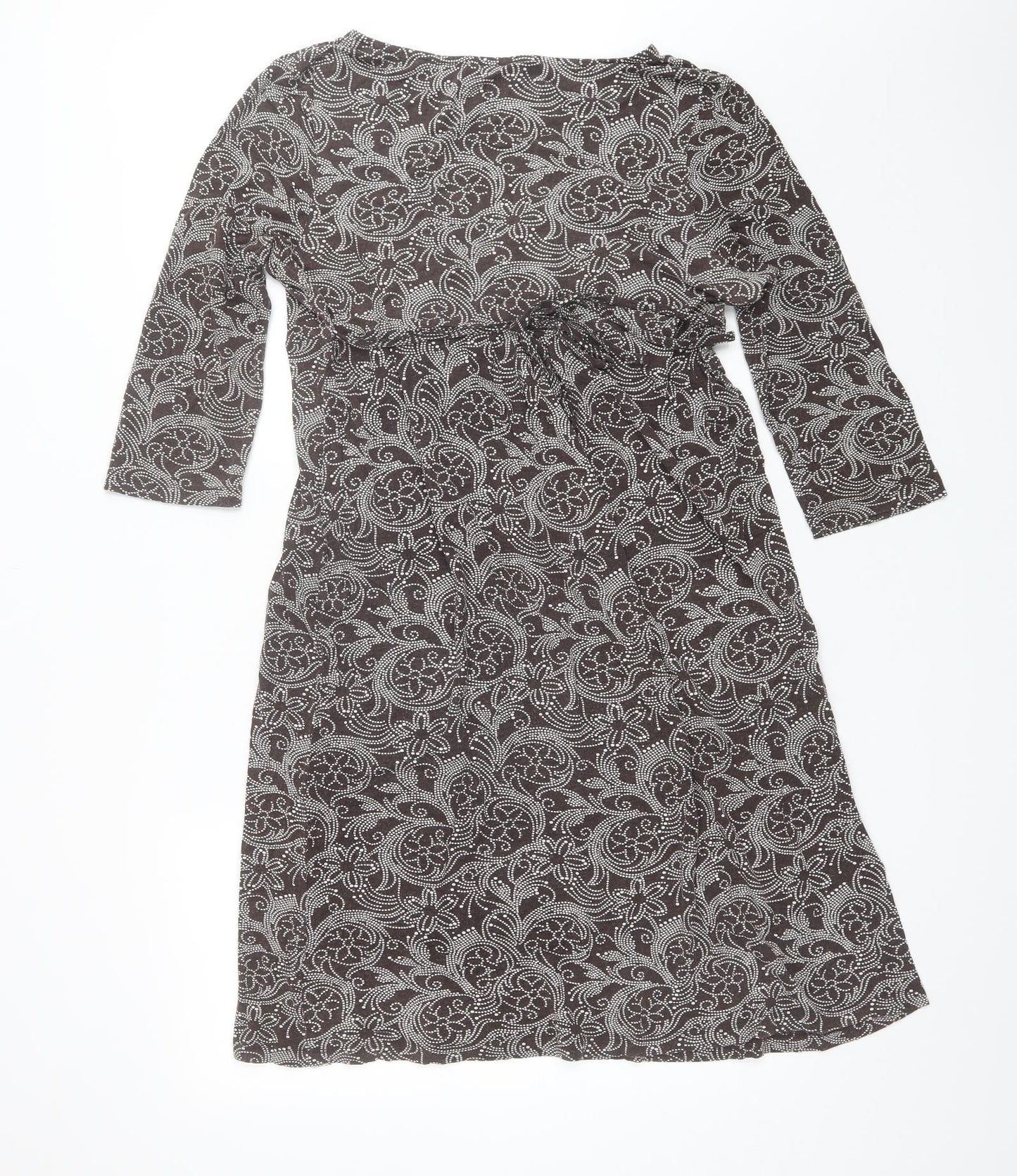 TU Womens Brown Floral Viscose Wrap Dress  Size 16  V-Neck