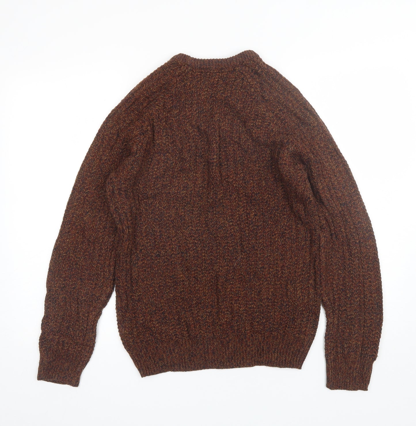 Cedar Wood State Mens Brown Round Neck  Acrylic Pullover Jumper Size S