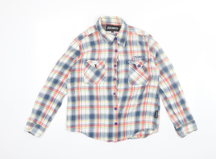 d'shea Mens Blue Plaid Cotton  Button-Up Size M Collared