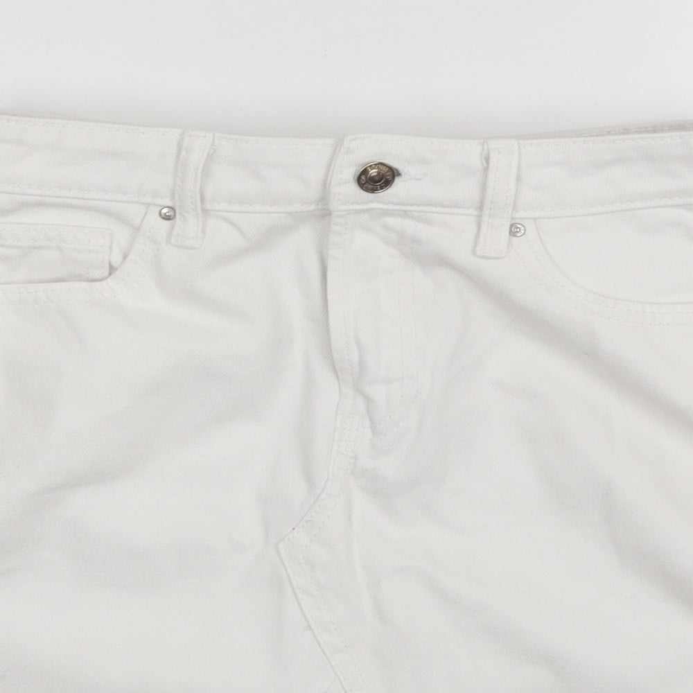 Denim & Co. Womens White  Cotton Mini Skirt Size 8