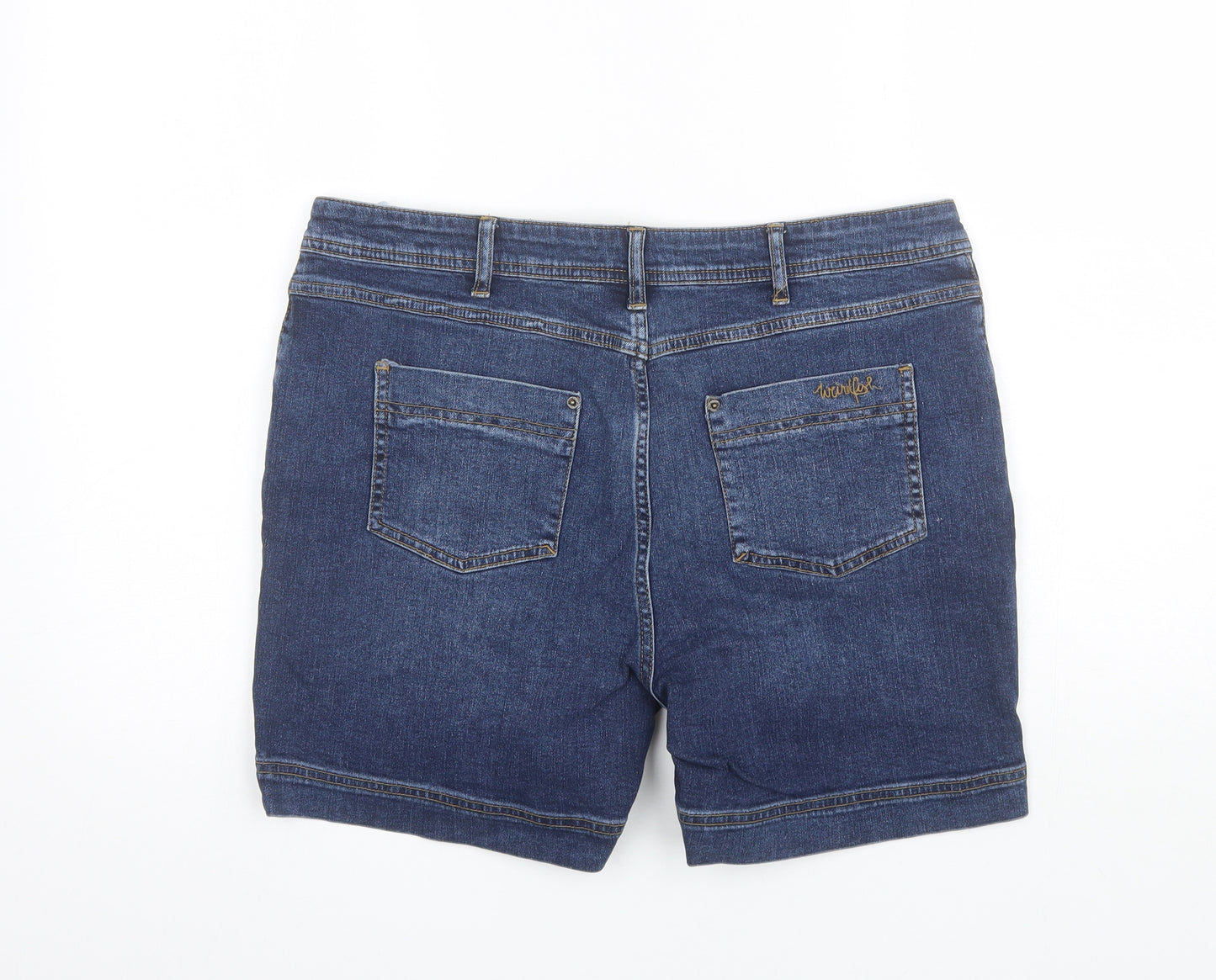 Weird Fish Womens Blue  Cotton Cut-Off Shorts Size 16 L6 in Regular