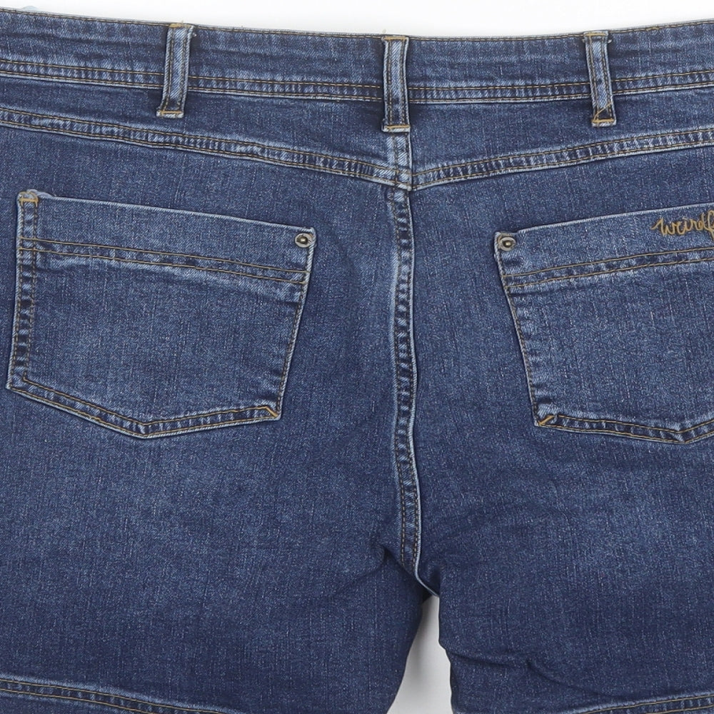 Weird Fish Womens Blue  Cotton Cut-Off Shorts Size 16 L6 in Regular