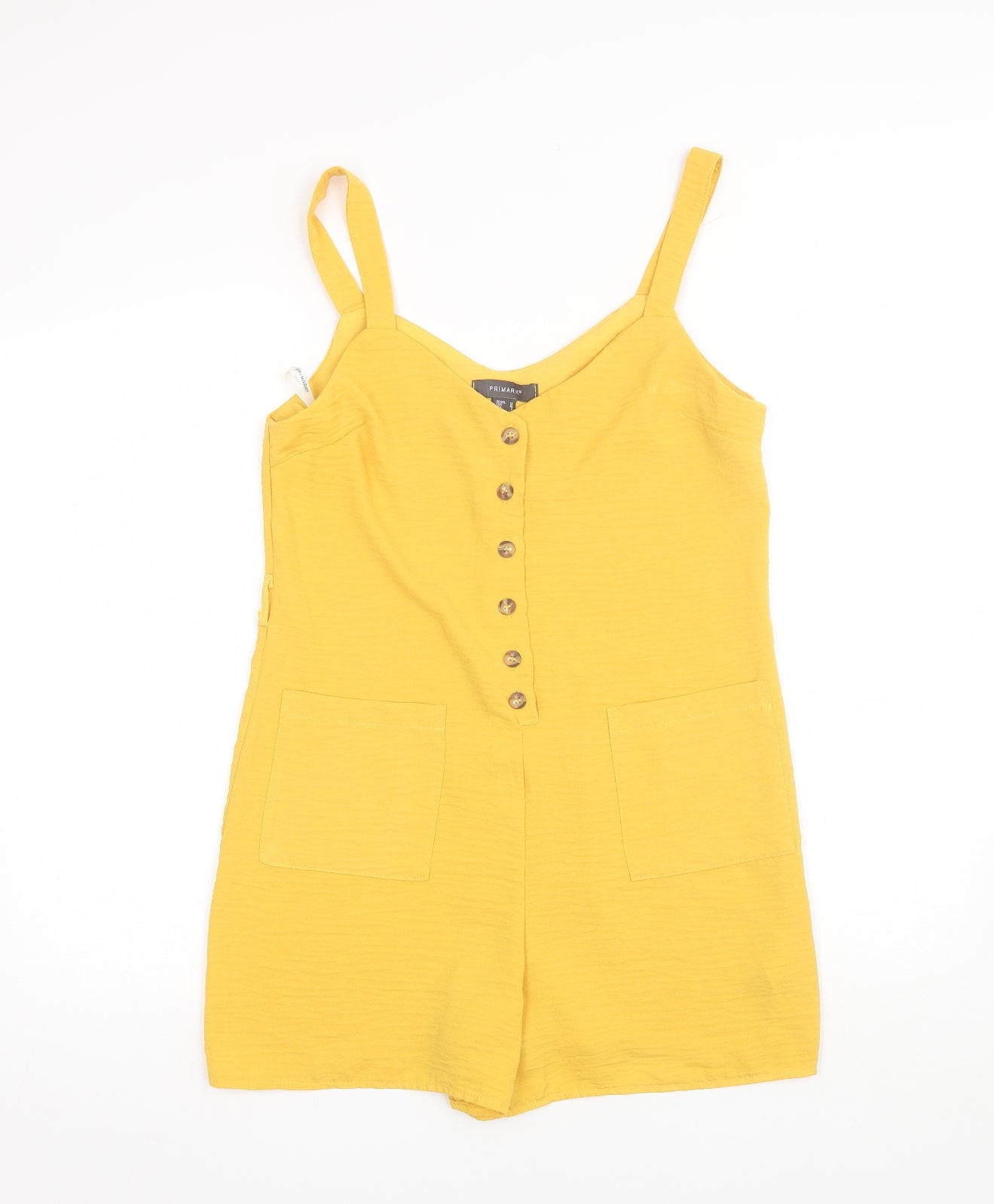 Primark Womens Yellow  Polyester Playsuit One-Piece Size 12