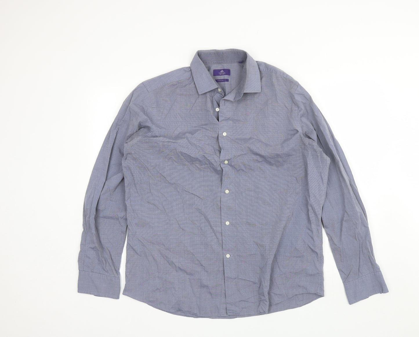 NEXT Mens Blue  Cotton  Dress Shirt Size 16.5 Collared