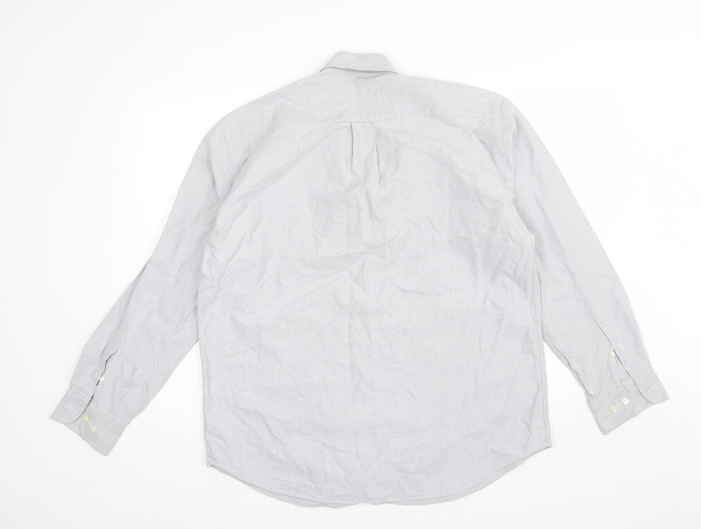 Marks and Spencer Mens Grey  Cotton  Dress Shirt Size 16 Collared