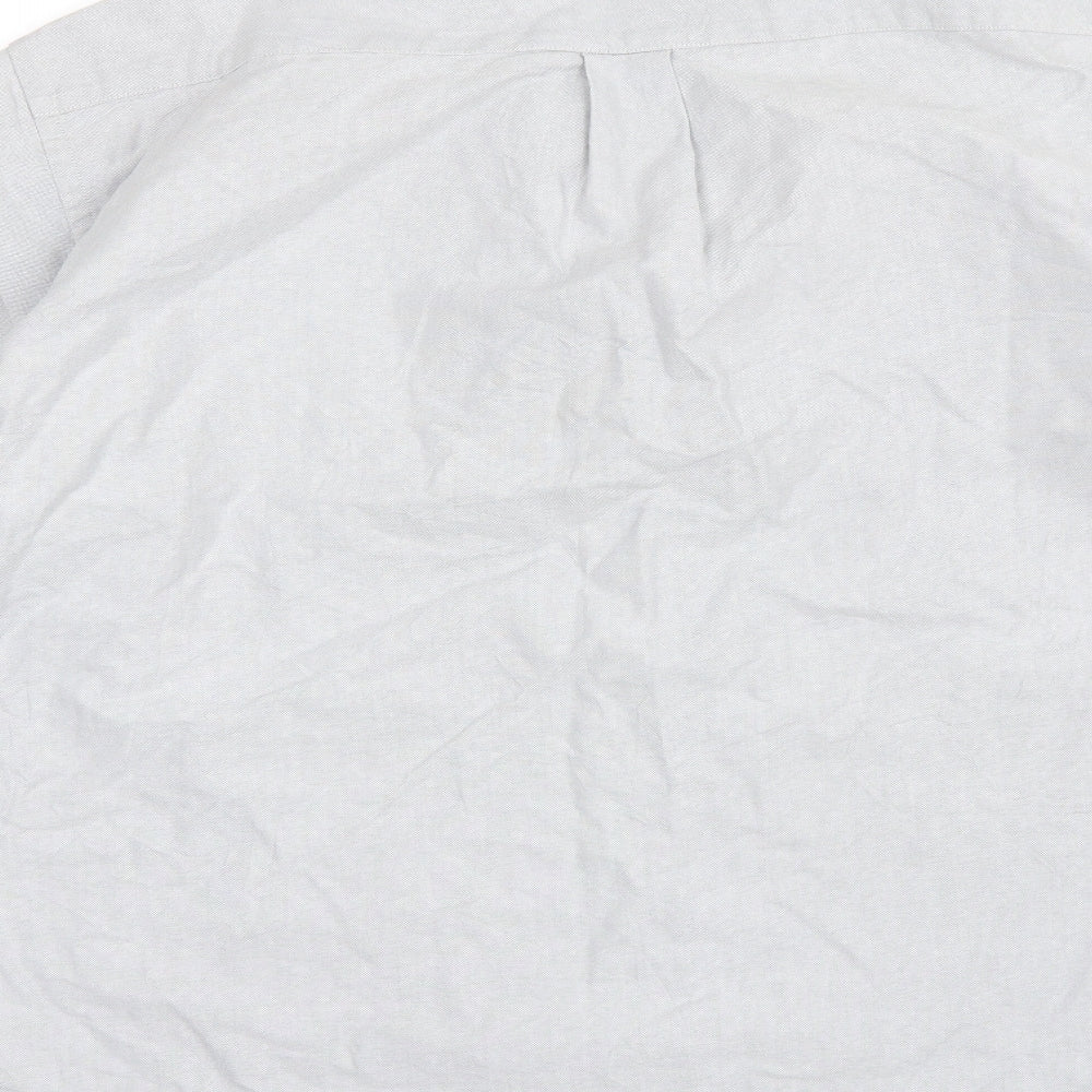 Marks and Spencer Mens Grey  Cotton  Dress Shirt Size 16 Collared