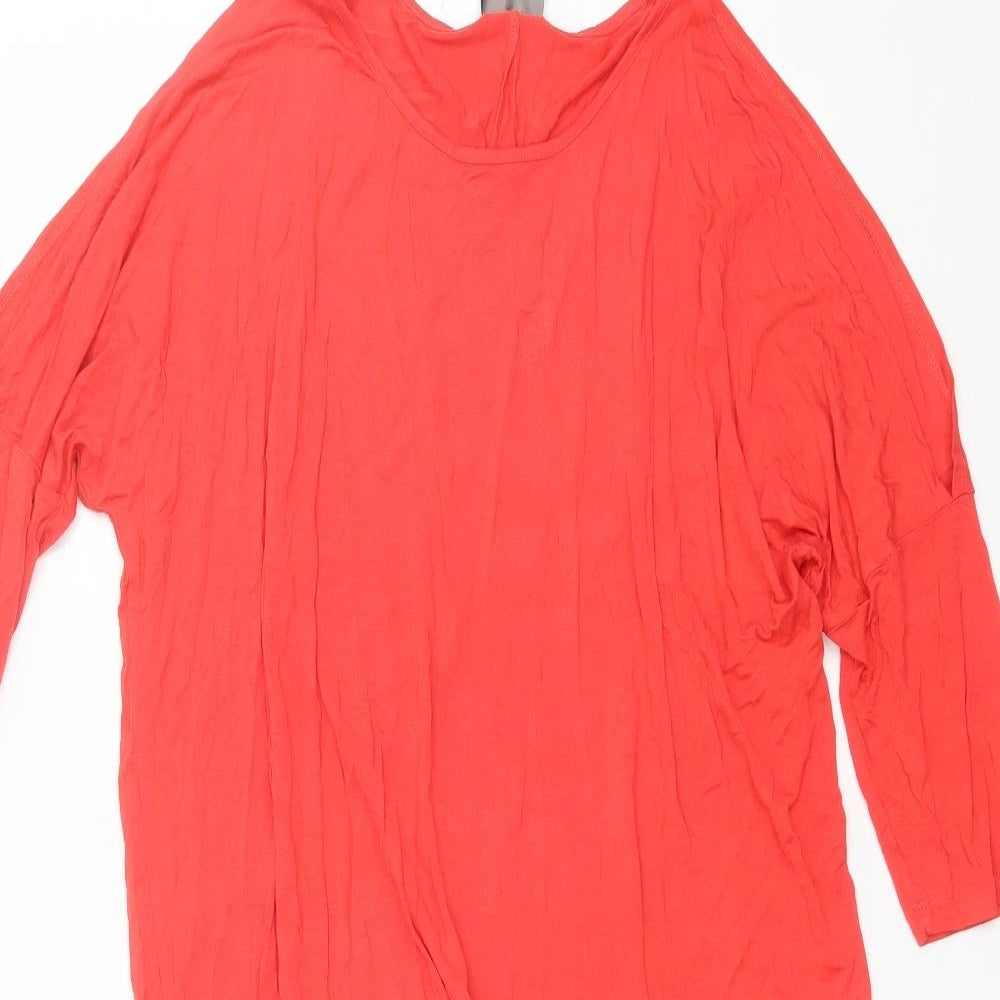 Vera Moda Womens Red  Viscose Shift  Size M  Round Neck