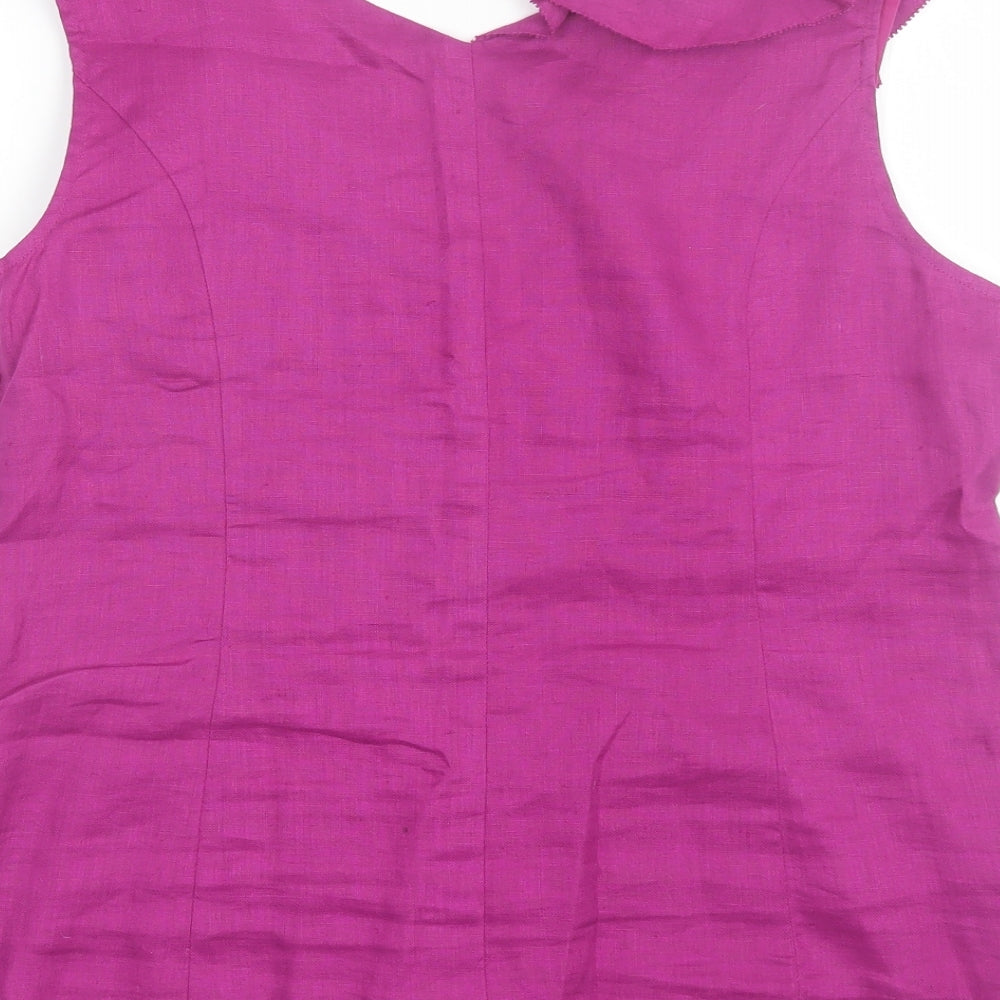 Kaliko Womens Purple  Cotton Basic Blouse Size 14 V-Neck
