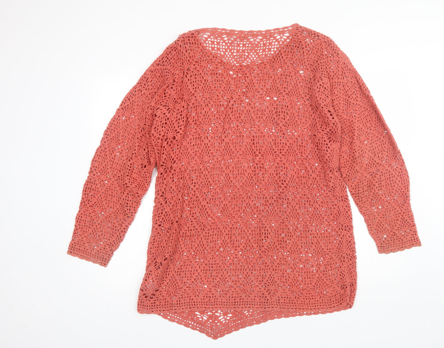 BHS Womens Pink Round Neck  Cotton Blend Pullover Jumper Size 10