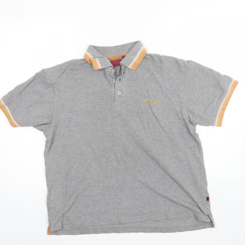 Pierre Cardin Mens Grey  Cotton  Polo Size M Collared