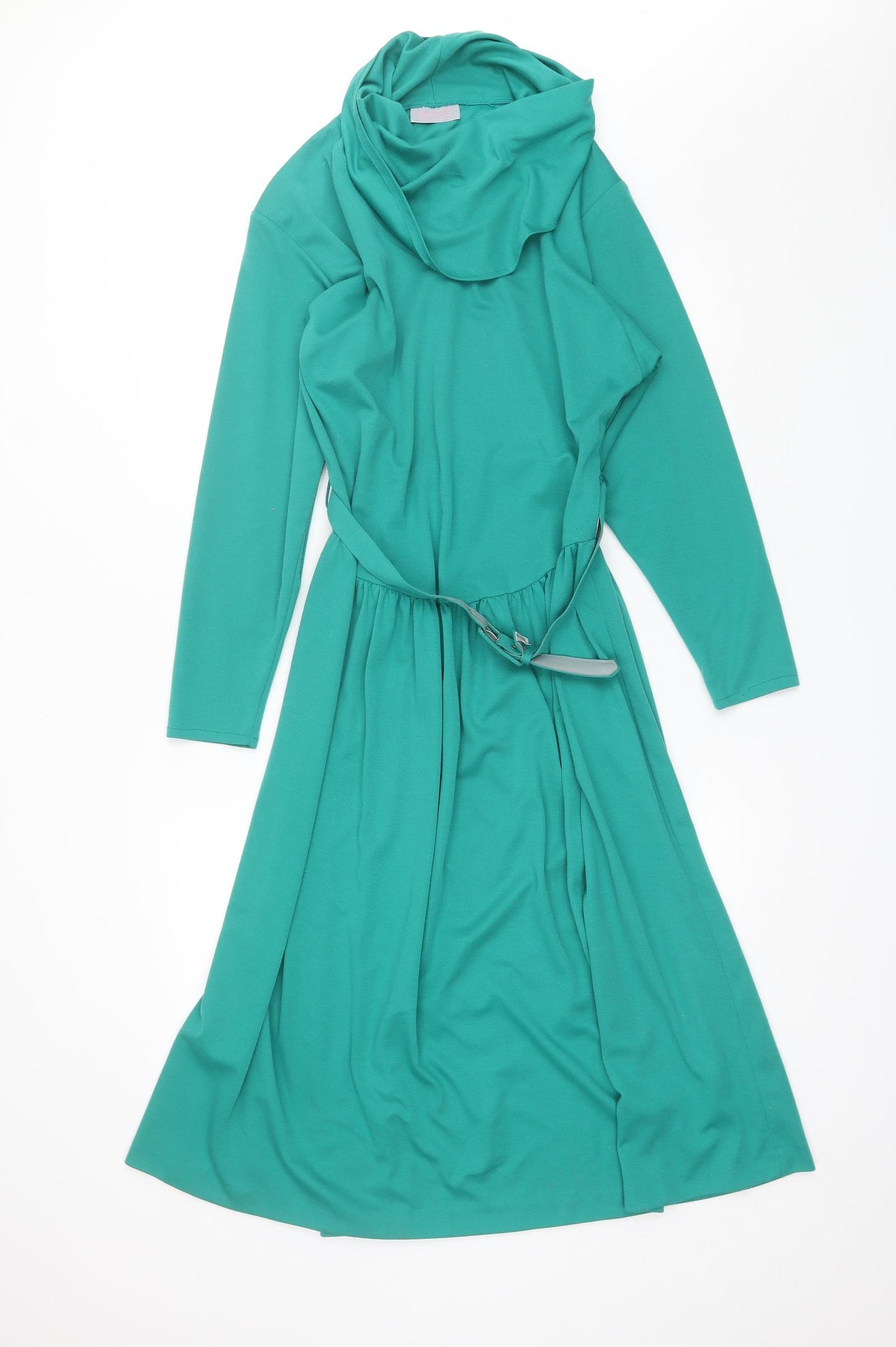 Carmelle Womens Green  Polyester Blend Shift  Size 12  Cowl Neck