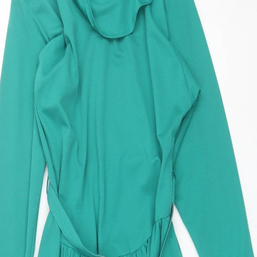 Carmelle Womens Green  Polyester Blend Shift  Size 12  Cowl Neck