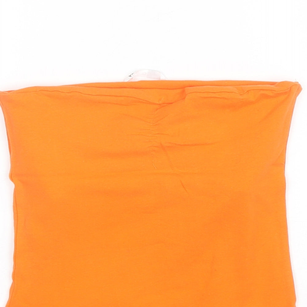 Pep&Co Womens Orange  Cotton Basic Tank Size 8 Off the Shoulder