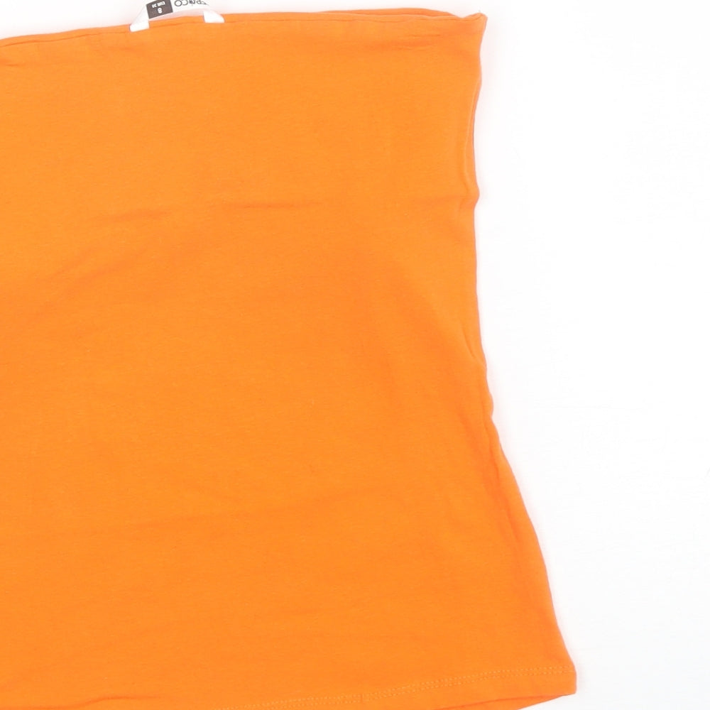 Pep&Co Womens Orange  Cotton Basic Tank Size 8 Off the Shoulder