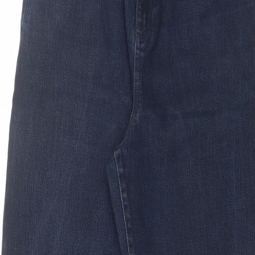 Marks and Spencer Womens Blue  Cotton Mom Jeans Size 14 L28 in Regular