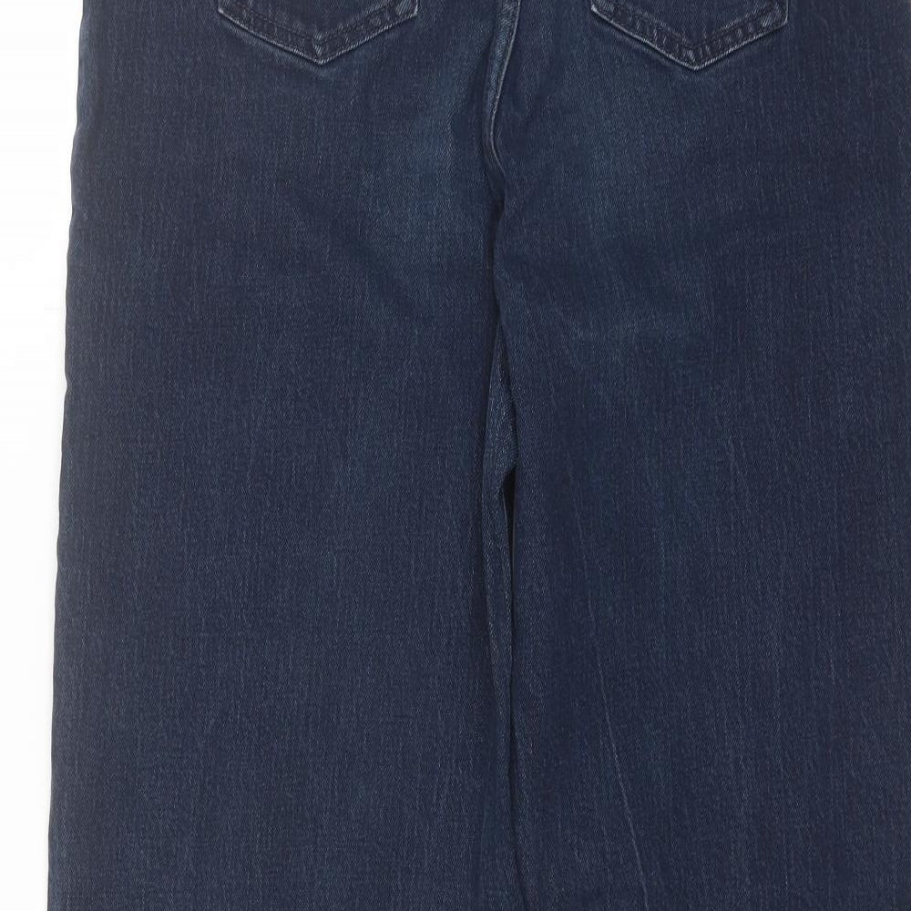 Marks and Spencer Womens Blue  Cotton Mom Jeans Size 14 L28 in Regular