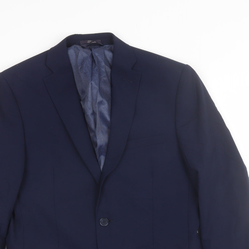 Marks and Spencer Mens Blue  Wool Jacket Blazer Size 38