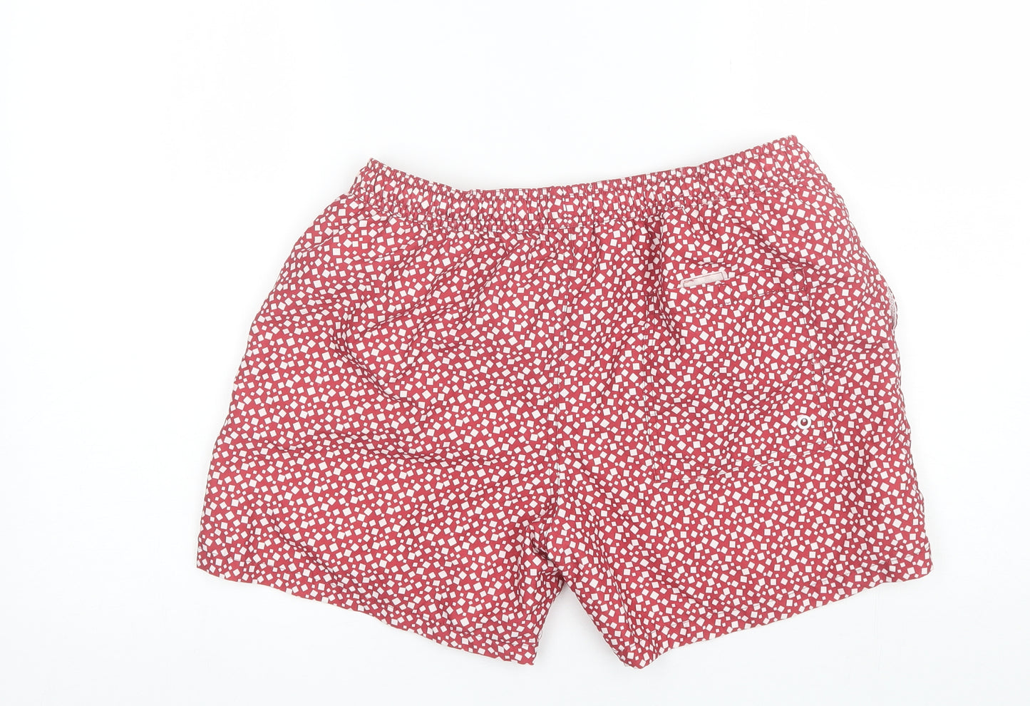 Nanny State Mens Red Geometric Polyester Bermuda Shorts Size M  Regular
