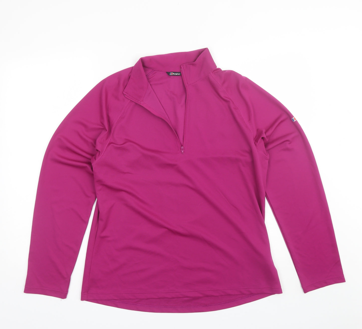 BURGHAUS Womens Purple Collared  Polyester Pullover Jumper Size 18