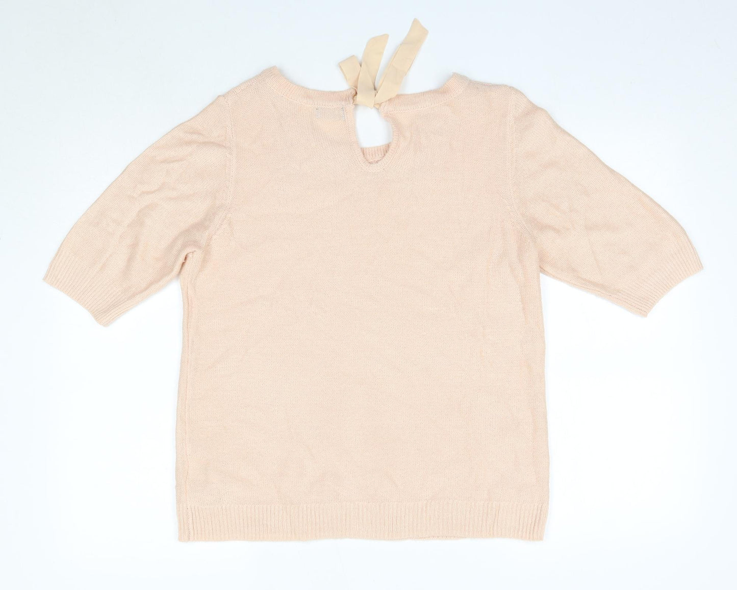 F&F Womens Pink Round Neck  Acrylic Pullover Jumper Size 14