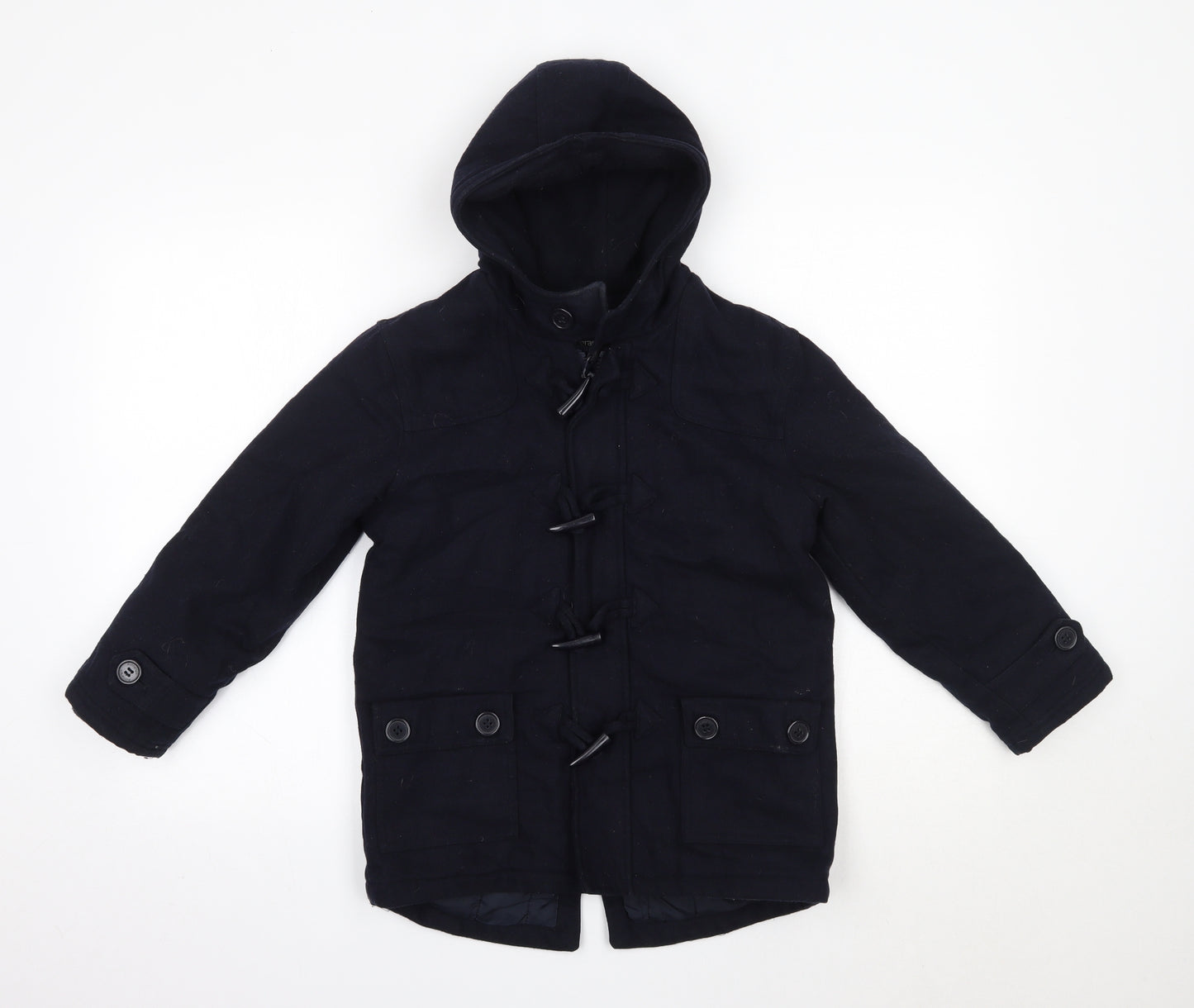 M&S Boys Blue   Duffle Coat Coat Size 7-8 Years