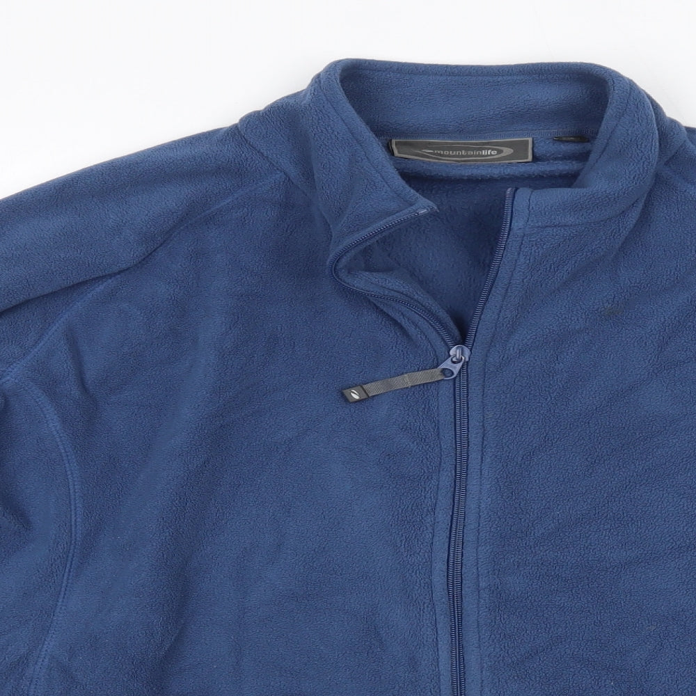 Mountain Life Womens Blue High Neck  Polyester Full Zip Jumper Size 16
