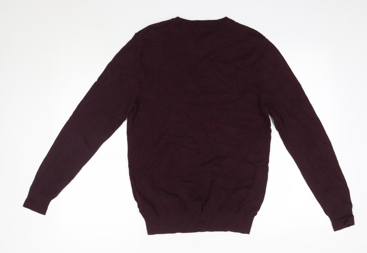 F&F Mens Purple Round Neck  Cotton Pullover Jumper Size S